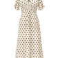 Polka Dots Kleid creme/braun, Gr. 36-42