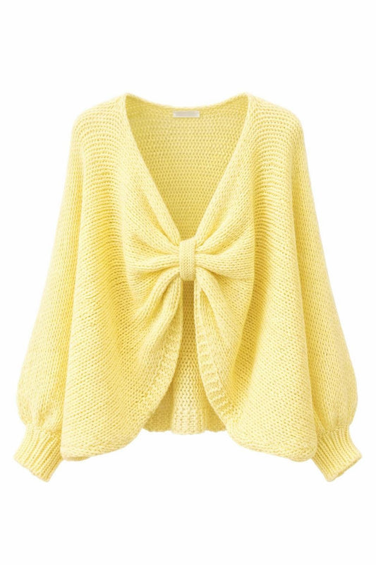 Strickpullover mit Knoten-Detail buttergelb, Gr. 36-42