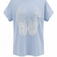 T-Shirt Dreamer mit Glitzersteinen blau, Gr. 36-42