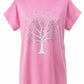 T-Shirt mit Baum-Motiv & Glitzersteinen pink, Gr. 36-42