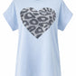 T-Shirt mit funkelndem Leo-Herz blau, Gr. 36-42