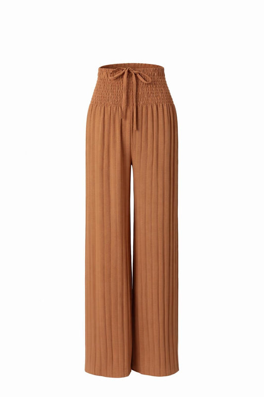 Luftige Plisseehose mit weitem Bein braun, Gr. 36-46