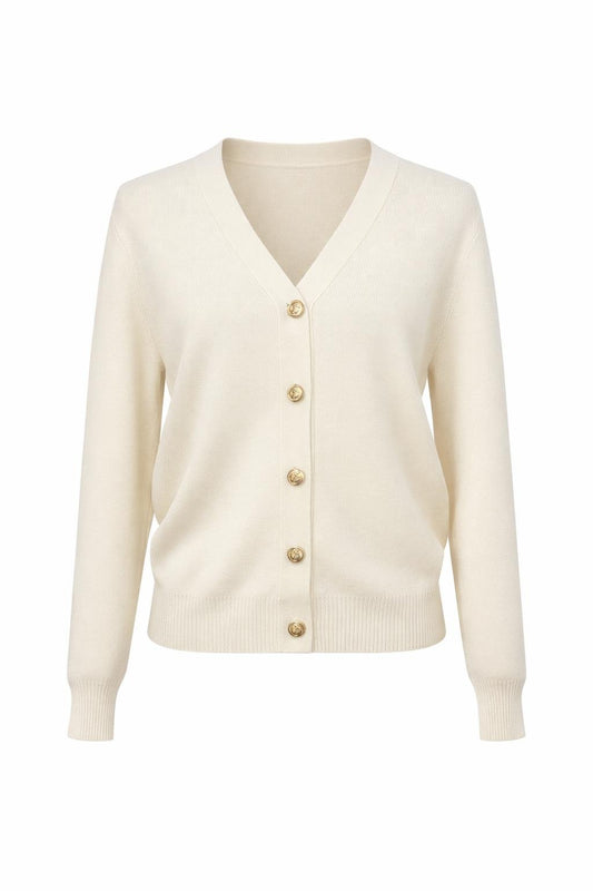 Feinstrick Cardigan mit goldenen Knöpfen Gr. 36-42