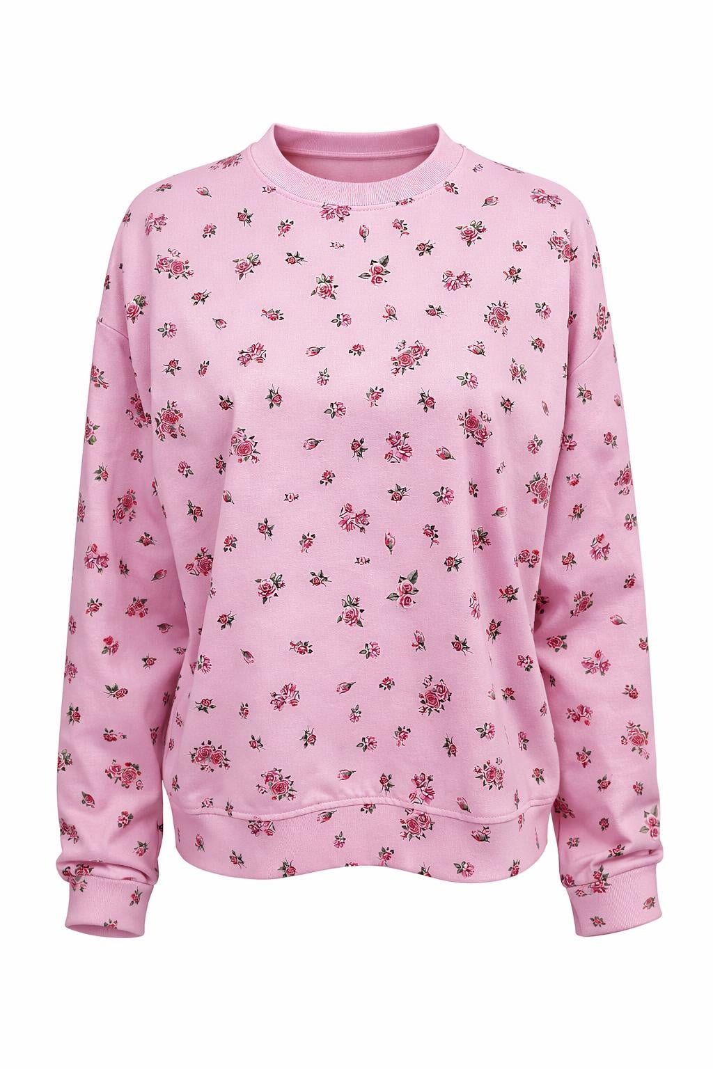 Pullover mit Blumenprint rosa, Gr. 36-42