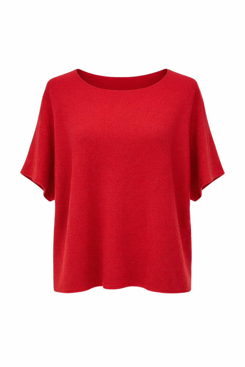 Strickshirt mit Glitzerfäden rot , Gr. 38-44