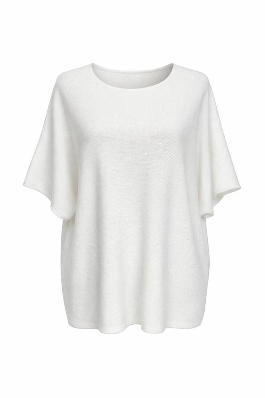 Strickshirt mit Glitzerfäden weiß , Gr. 38-44