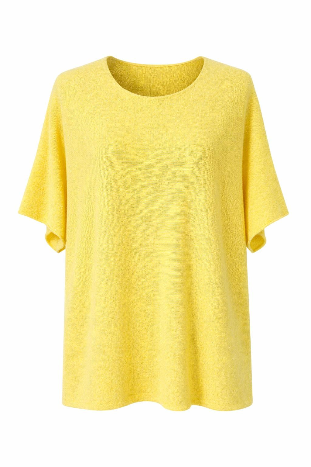 Strickshirt mit Glitzerfäden gelb , Gr. 38-44