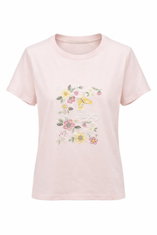Blumen T-Shirt „Fancy“ rosa, Gr. 36-42
