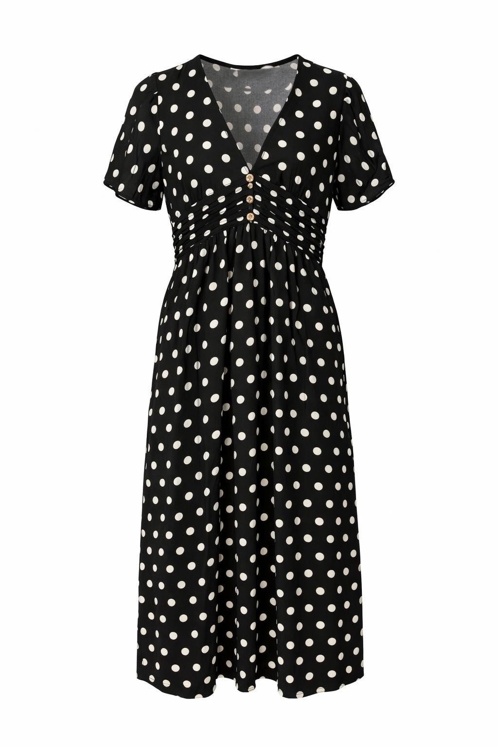 Polka Dots Kleid schwarz/creme, Gr. 36-42