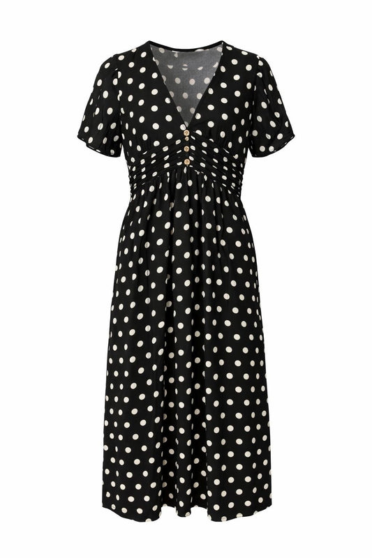 Polka Dots Kleid schwarz/creme, Gr. 36-42