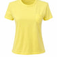 T-Shirt mit Brusttasche gelb, Gr. 34-40