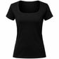 T-Shirt mit U-Ausschnitt schwarz Gr. 34-42