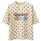 Sportliches Oversize Sweatshirt mit Punkten und 3D Stickerei beige/braun Gr. 38-44