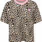 Oversized T-Shirt mit Leo Smiley Stickerei rosa, Gr. 36-42