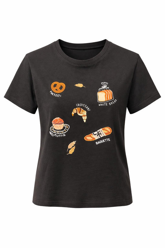 T-Shirt Café Vibes schwarz, Gr. 34-38