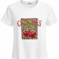 T-Shirt „Cherry Leo“ mit Glitzer und Perlen weiß, Gr. 36-40
