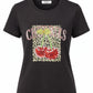 T-Shirt „Cherry Leo“ mit Glitzer und Perlen schwarz, Gr. 36-40