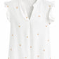 Bluse mit Herzen weiß/beige, Gr. 36-40