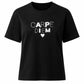 T-Shirt Carpe Diem bestickt schwarz/weiß, Gr. 36-42