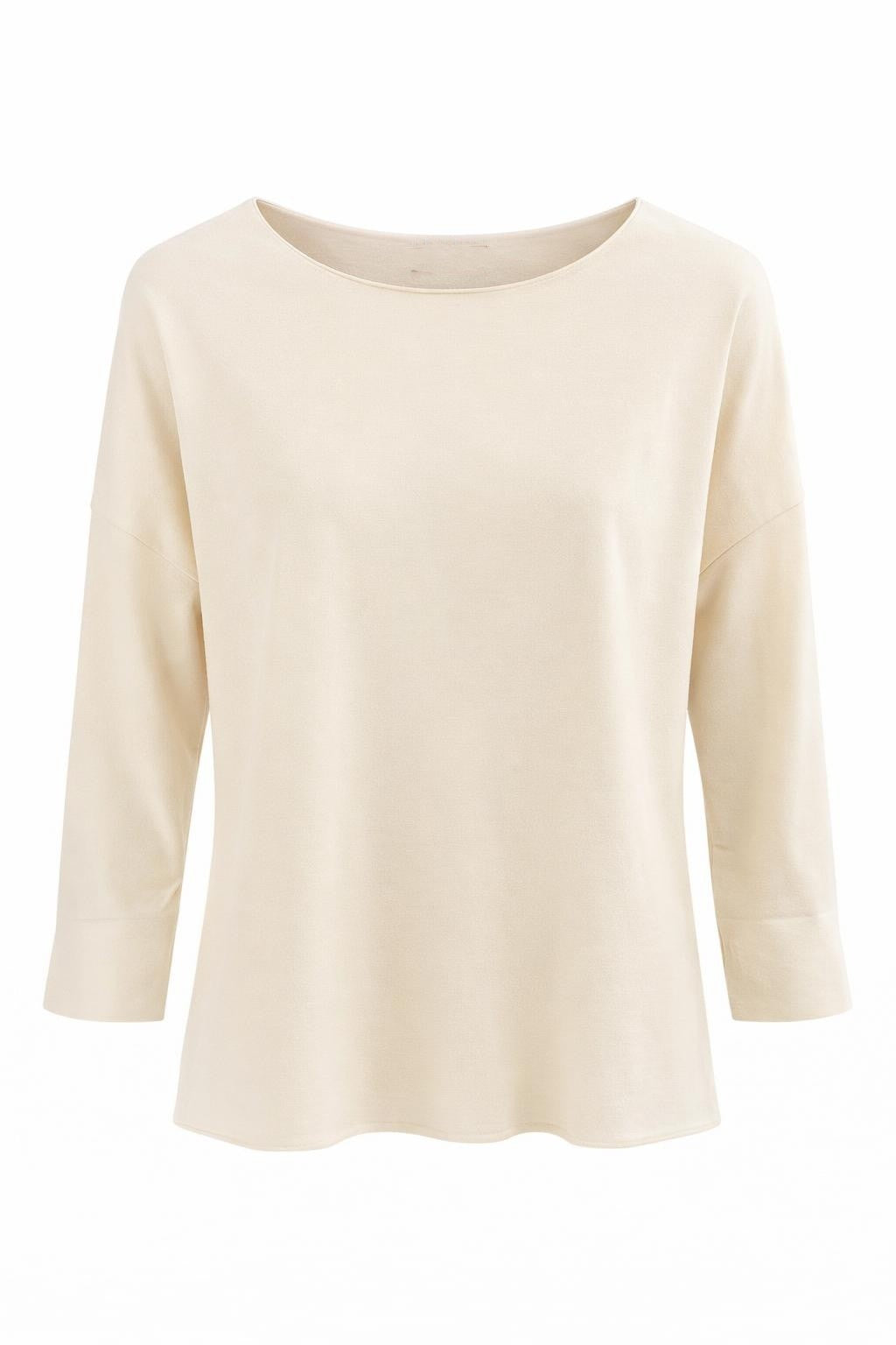 Basic Shirt-langarm beige, Gr. 38-44
