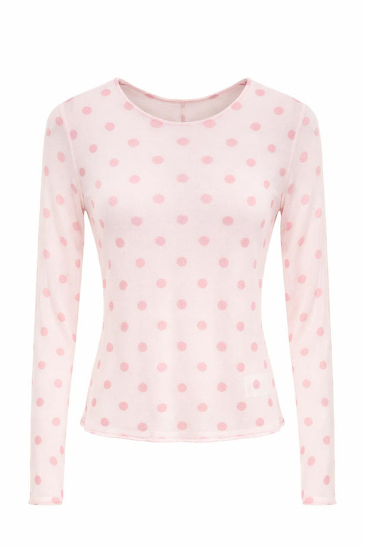 Mesh-Shirt mit Punkten rosa/pink, Gr. 34-40