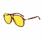 Pilot Sonnenbrille, Gemustertes Gestell – gelbliche Gläser