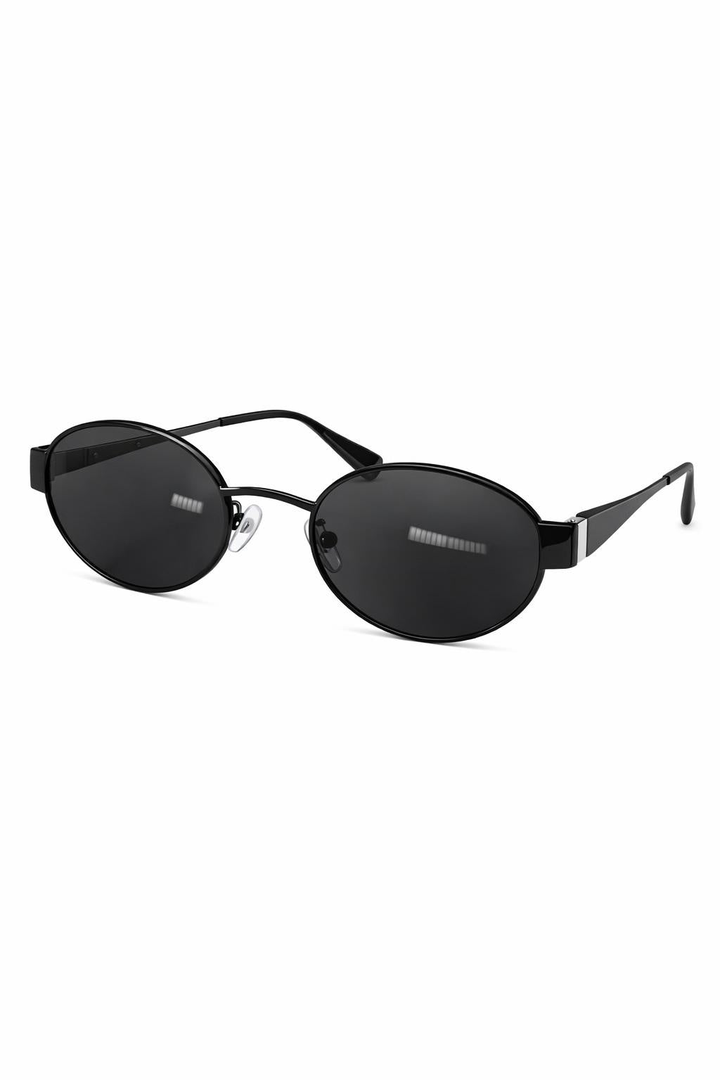 Sonnenbrille Oval – Minimal Chic schwarz