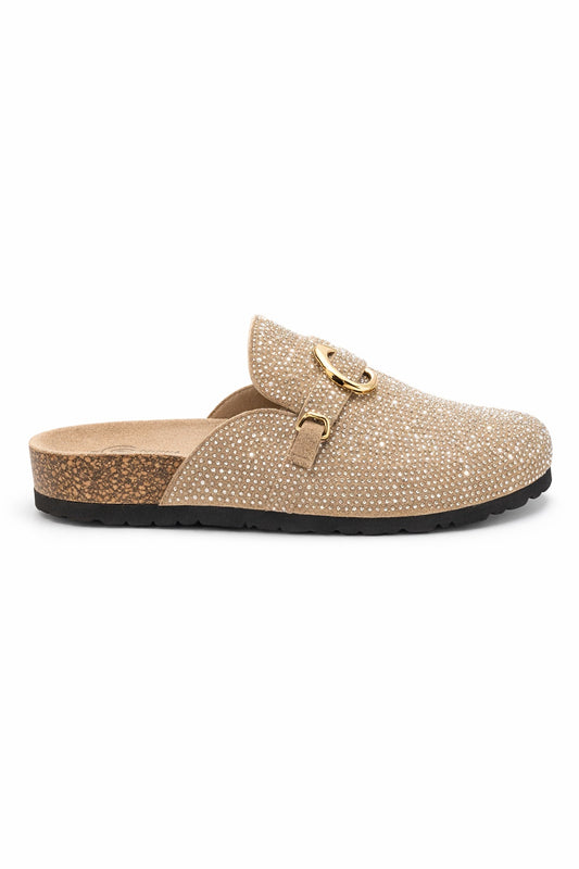 Pantoletten mit Strass & Statement-Schnalle – Glamourös & Bequem, Gr. 36-42