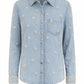 Jeansbluse mit Perlendetails, Gr. 34-40