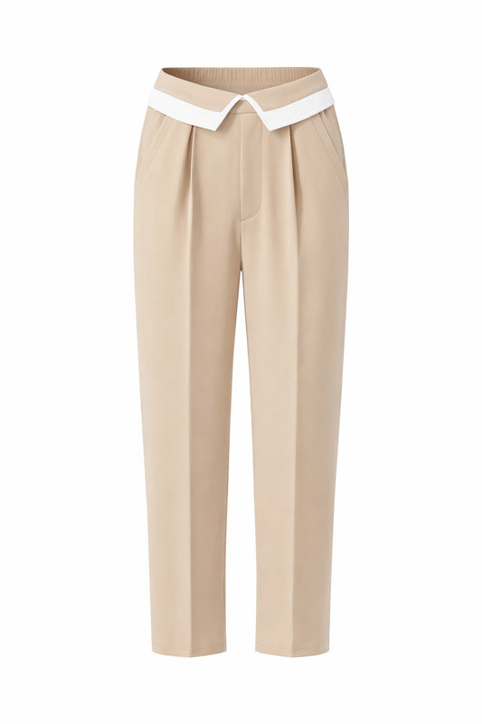 Stoffhose mit Bund-Detail sand, Gr. 36-42