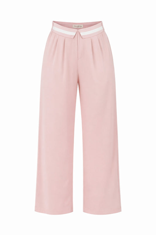 Stoffhose mit Bund-Detail rosé, Gr. 36-42