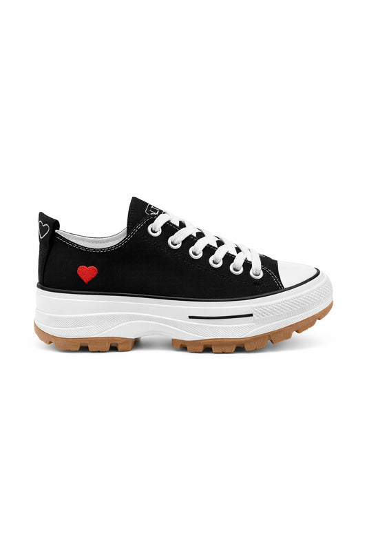 Plateau Sneaker mit Herzdetail, Gr. 36-41