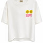 Shirt "Happy" off-white, Gr. 36-42