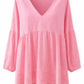 Tunika-Bluse neonpink, Gr. 38-44