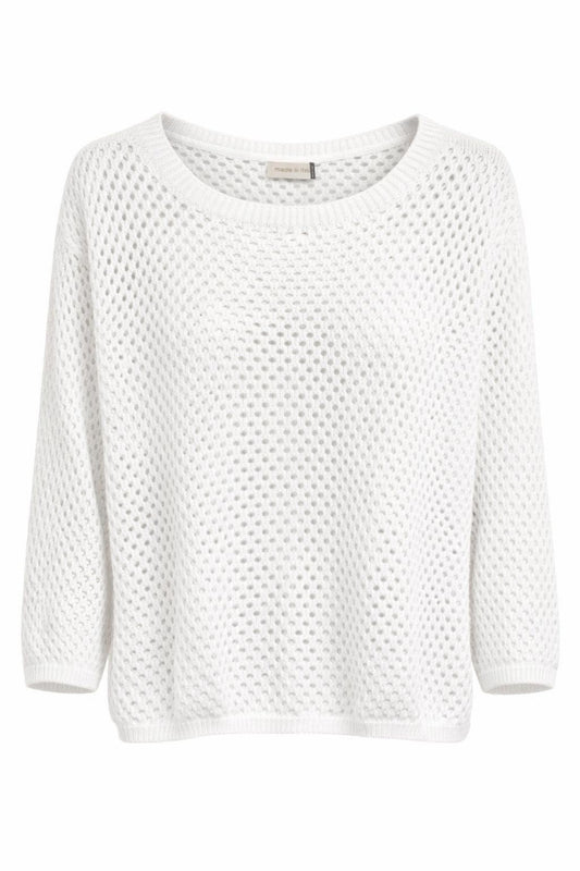 Häkelpullover weiß, Gr. 36-42