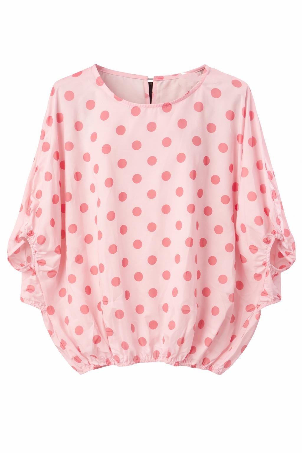 Bluse mit Punkten rosa, Gr. 38-44