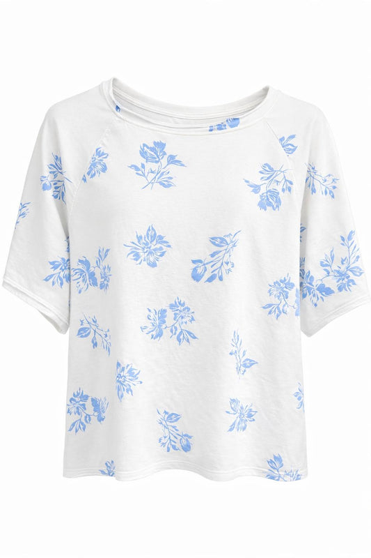 Sweatshirt mit Blüten-Applikation weiß, Gr. 38-44