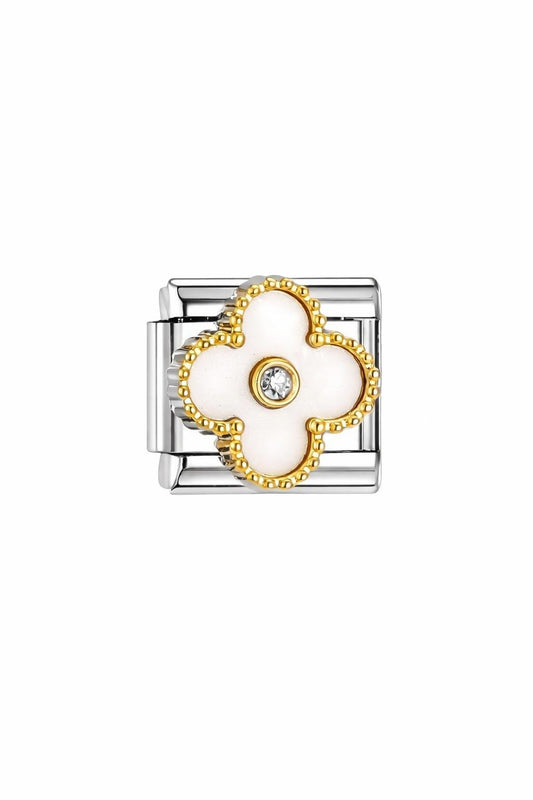 Charm Kleeblatt mit Strassdetail