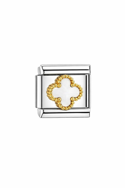 Charm Kleeblatt in Emaille-Optik