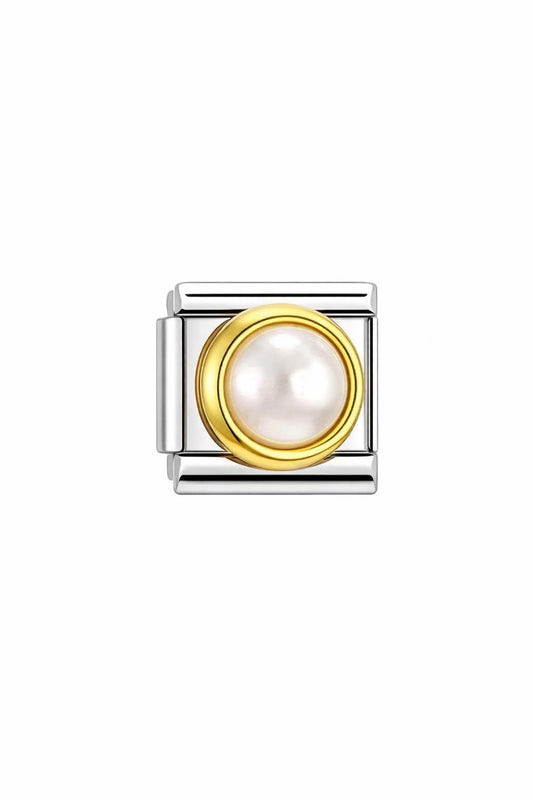 Charm Perle in Goldoptik