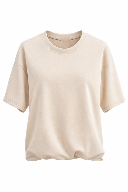 Shirt mit High-Low-Schnitt beige, Gr. 36-42