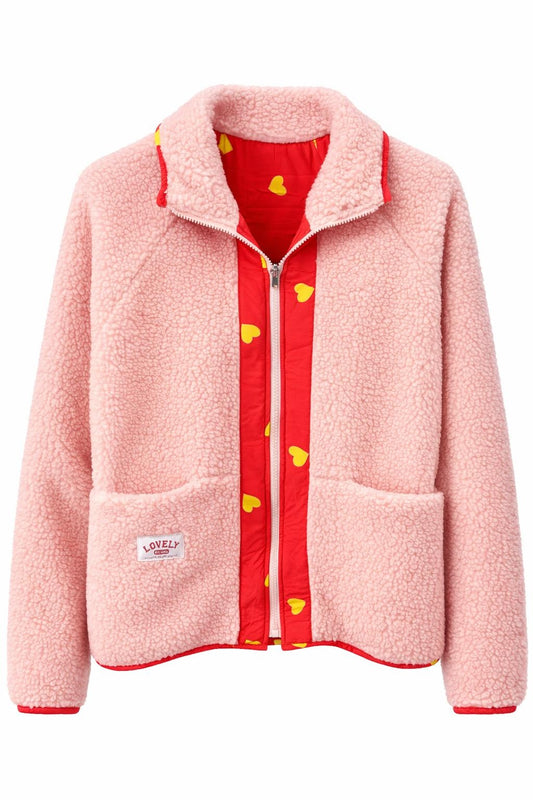Kuschelige Wendejacke „Lovely Hearts“ rosa, Gr. 36-42
