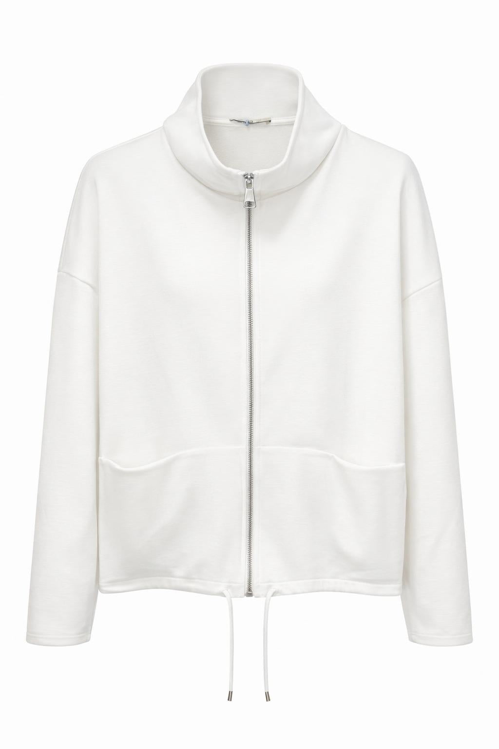 Sweatjacke mit Tunnelzug off-white, Gr. 36-42