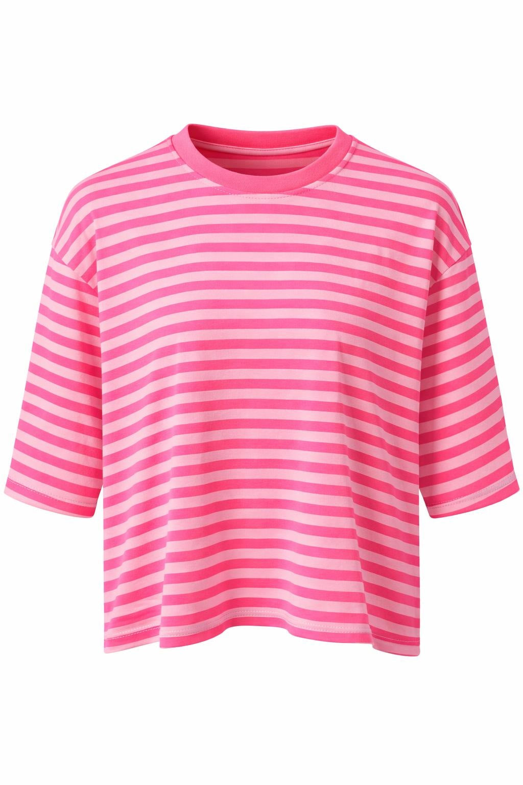 Streifenshirt neonpink, Gr. 36-42