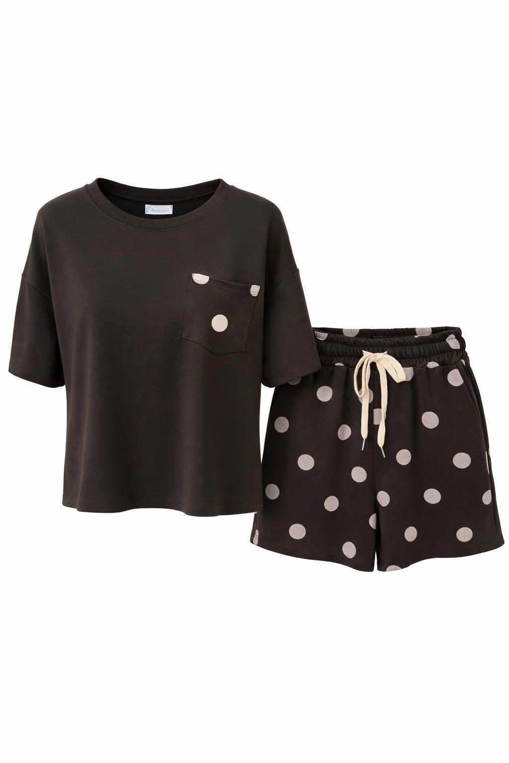 Set "Punkteglück" schokobraun, Gr. 38-44