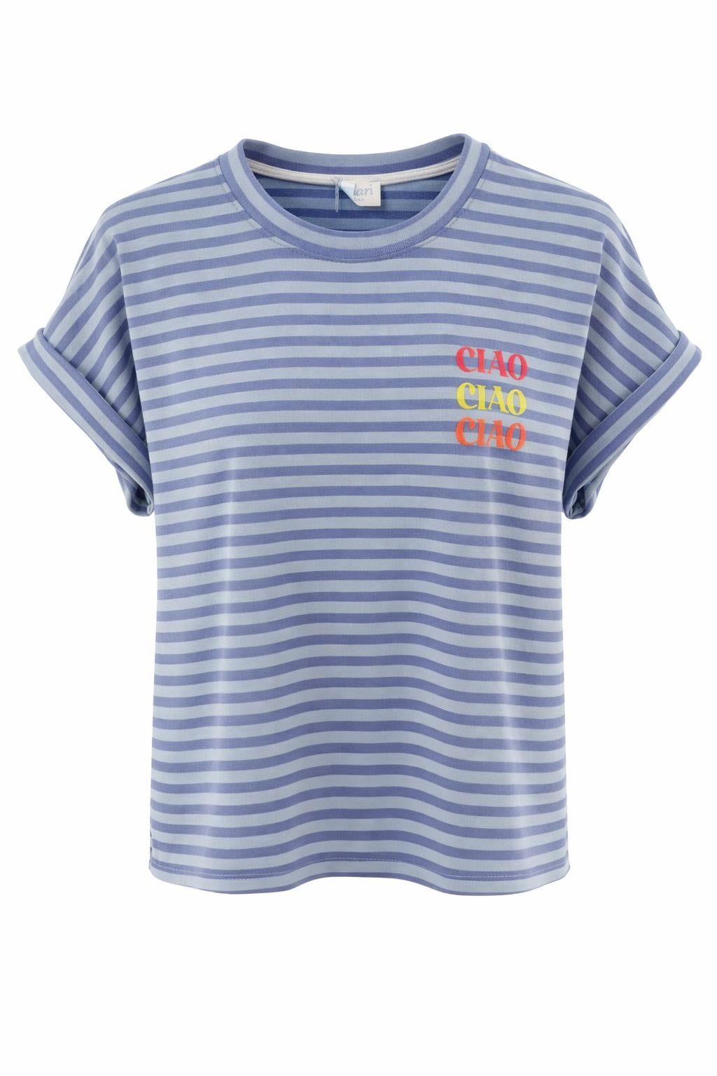Streifen-Shirt "Ciao" blau, Gr. 34-42