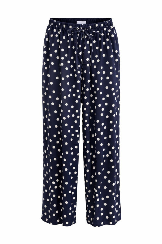 Sommerhose Polka dots dunkelblau, Gr. 36-42