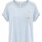 Shirt "Blütenzauber" hellblau, Gr. 36-42