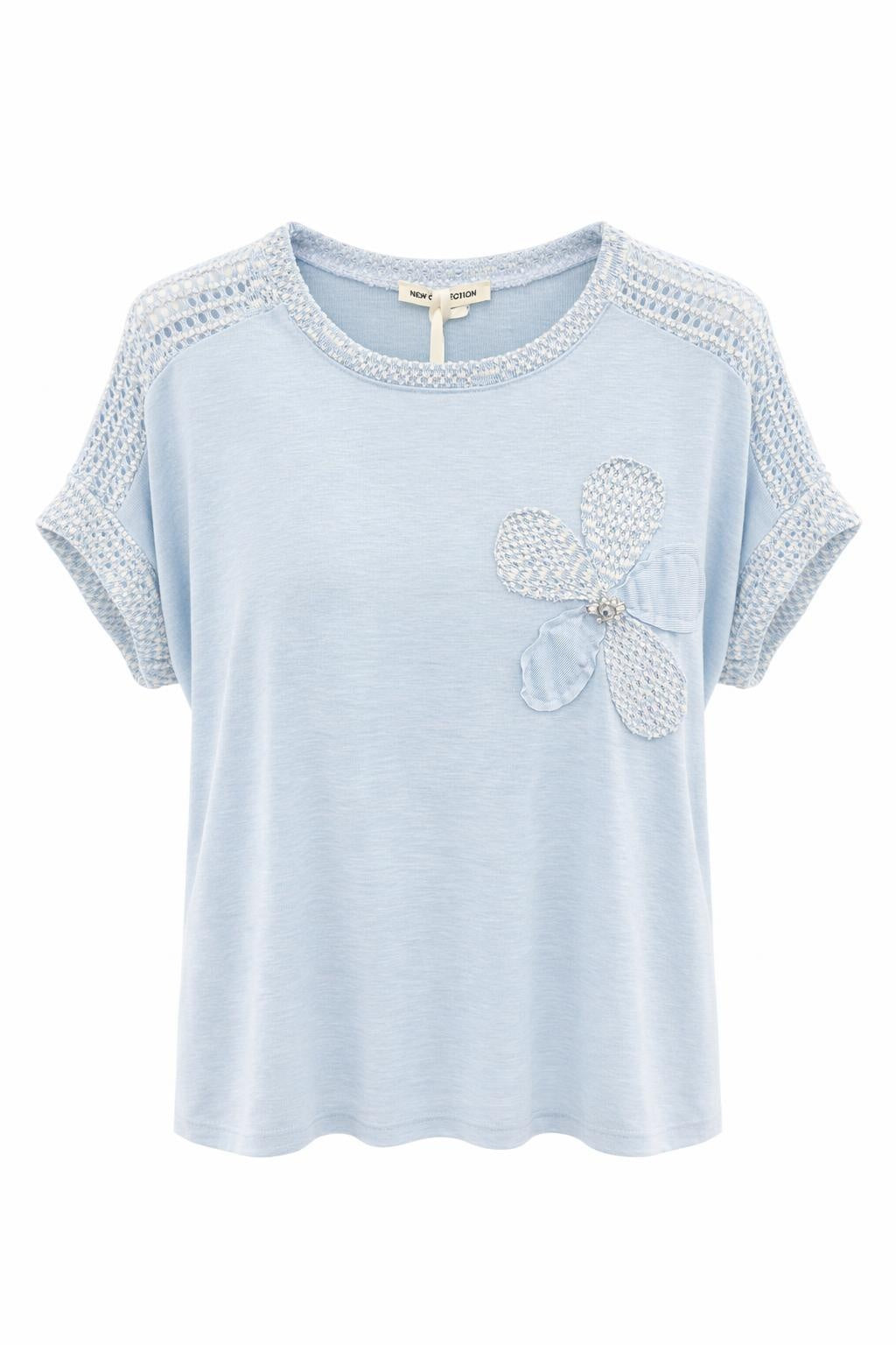 Shirt "Blütenzauber" hellblau, Gr. 36-42