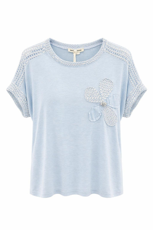 Shirt "Blütenzauber" hellblau, Gr. 36-42